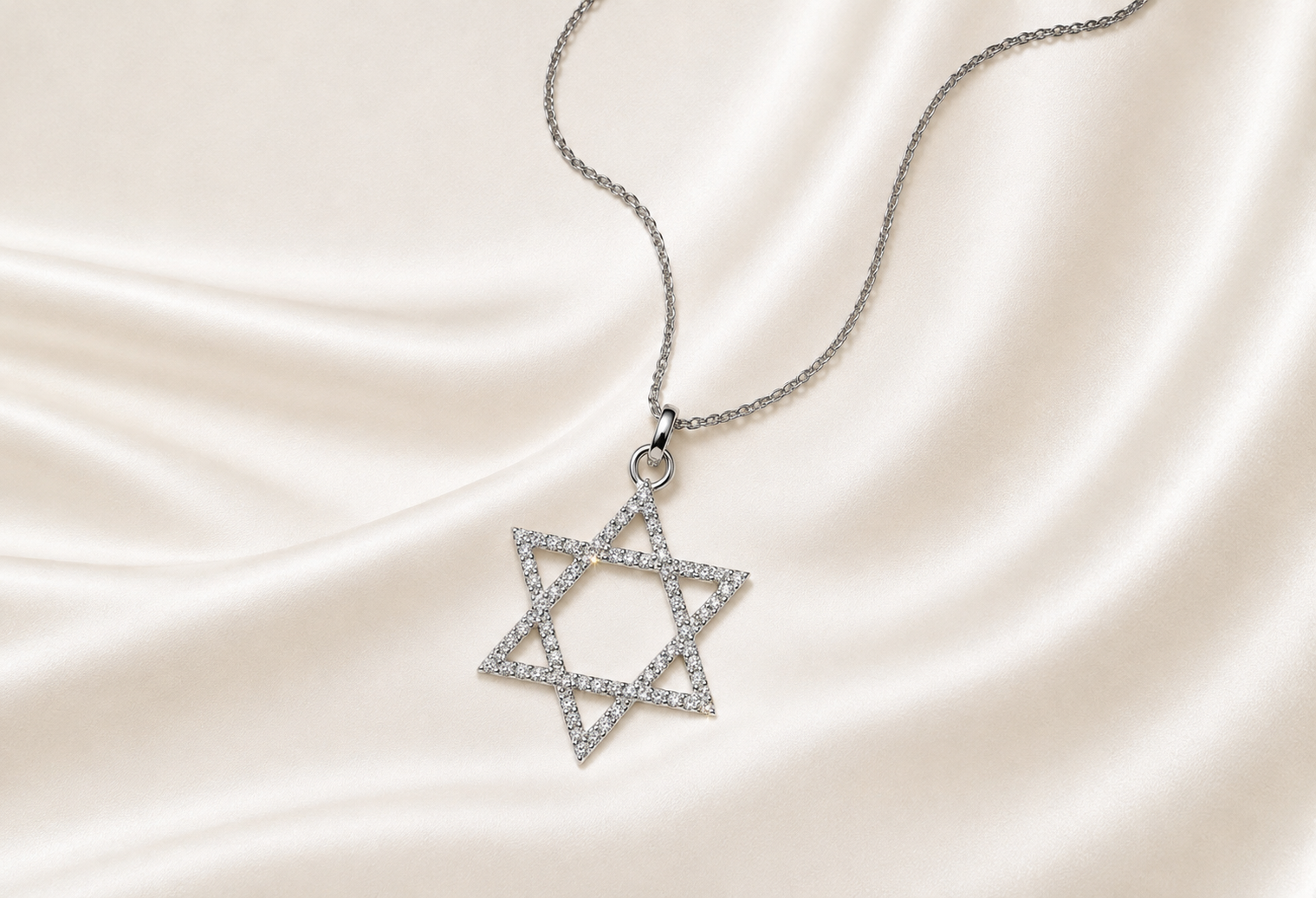 שרשרת מגן דוד משובצת